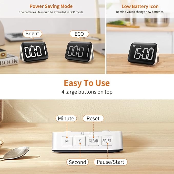 VOCOO Magnetic Kitchen Timer for Cooking