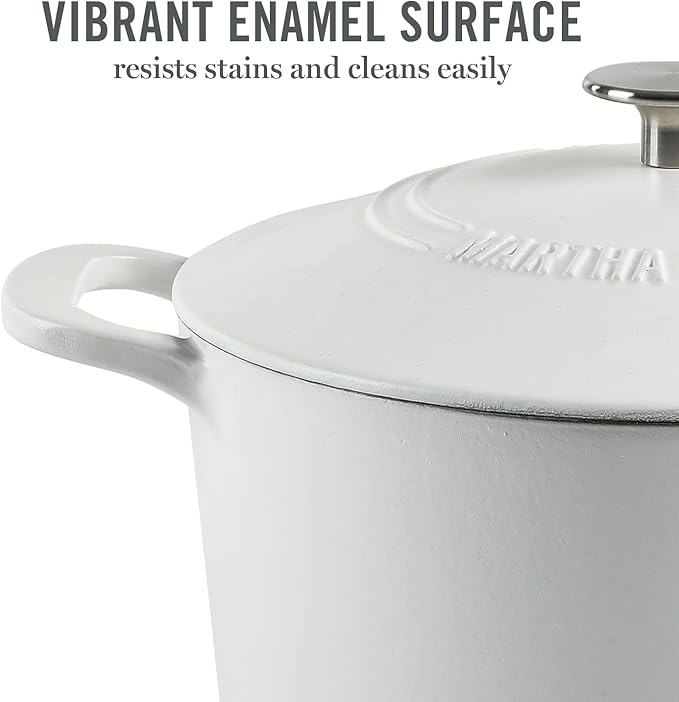MARTHA STEWART Gatwick 7-Quart Enamel Cast Iron Dutch Oven Pot