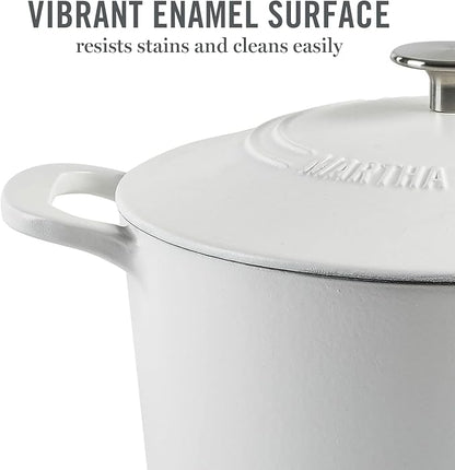 MARTHA STEWART Gatwick 7-Quart Enamel Cast Iron Dutch Oven Pot