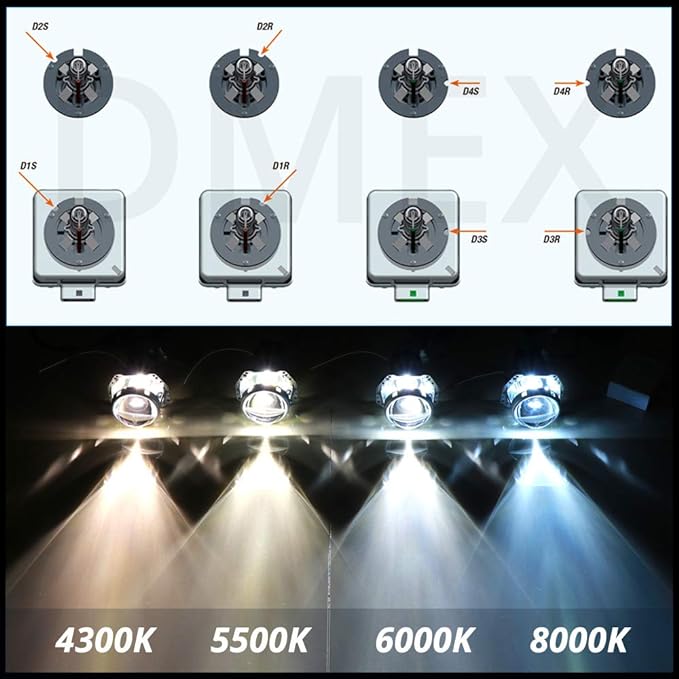 DMEX D3S HID Headlight Bulbs 4300K Warm White Xenon 35W 66340 42403 42302 Replacement - Pack of 2 (Not fit Halogen Headlamp)