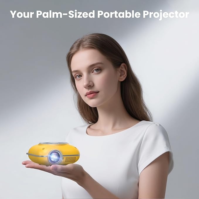 HOMPOW Mini Projector with Two -Way Bluetooth, Portable Projector