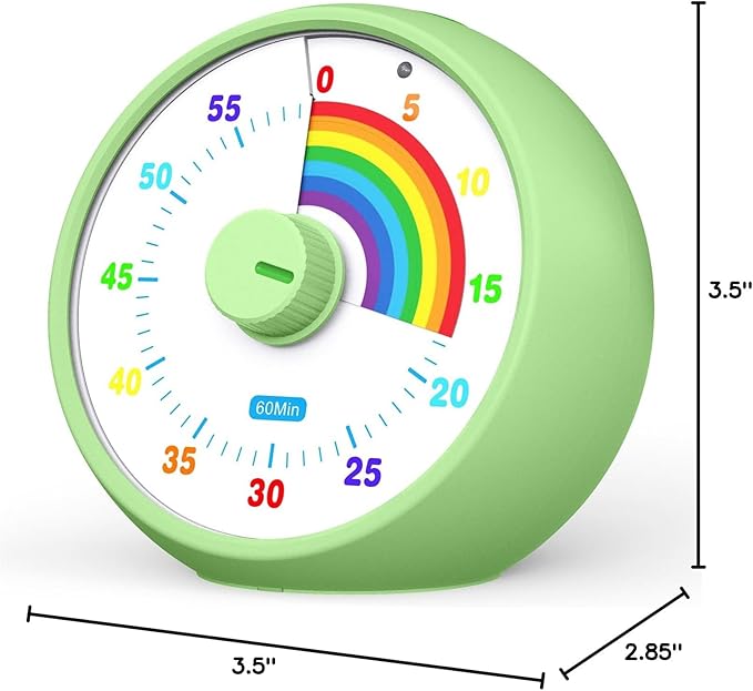 Visual Timer for Kids, 60-Minute Countdown Timer for Classroom Office Kitchen