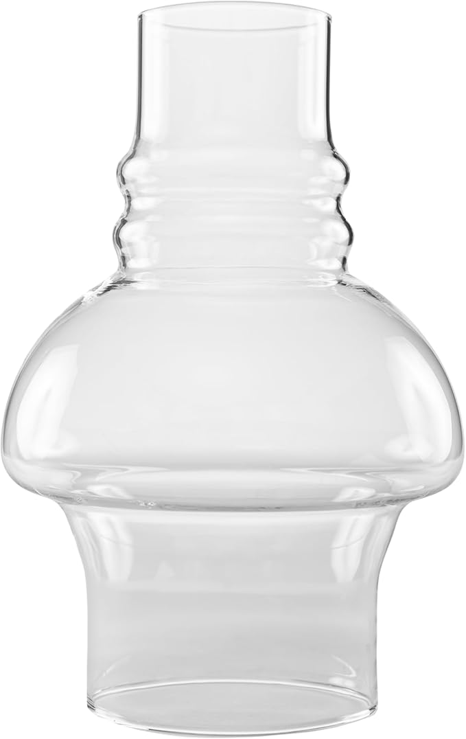 Light of Mine: 3" X 7" Oil Lamp Replacement Hooded Chimney - Clear Smooth Top Borosilicate Chimney (3" x 7")