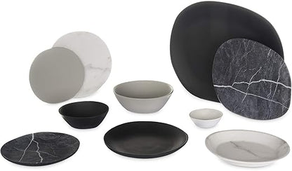 Carlisle FoodService Products Ridge Reusable Plastic Bowl for Home and Restaurant, Melamine, 22 Ounces, Slate, (Pack of 12)