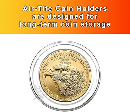 (10) H32 Direct Fit Coin Holder Capsules for 1oz American Gold Eagles and 1oz Gold Krugerrands & Kangaroos by OnFireGuy