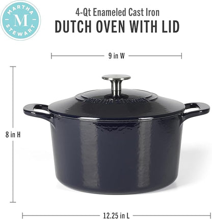 Martha Stewart Gatwick 4 Quart Enamel Cast Iron Dutch Oven