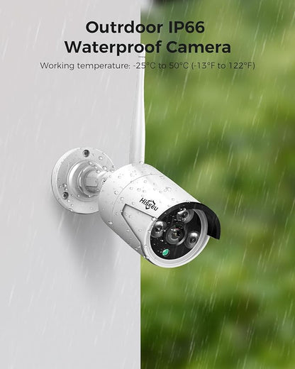 Hiseeu Wireless Pro WiFi Security Camera System, 16CH 4K NVR Kit, Plug-in