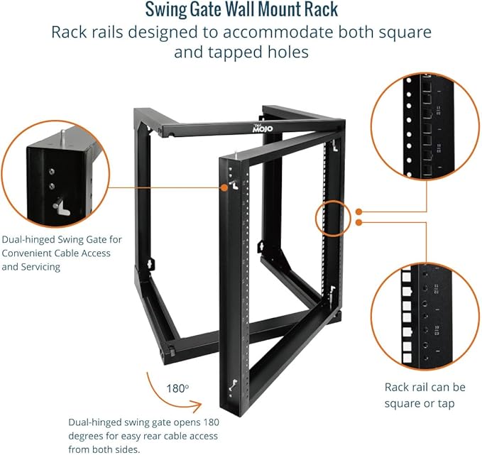 Tecmojo 12U Wall Mount Server Rack, Open Frame Network Rack