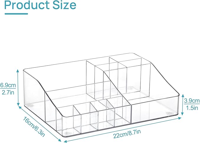 Vtopmart 1 Tier Clear Makeup Organizer