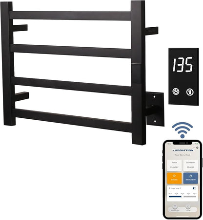 Smart Wireless Electric Towel Warmer | Blade Thin 4 Bar Design | Hardwired &