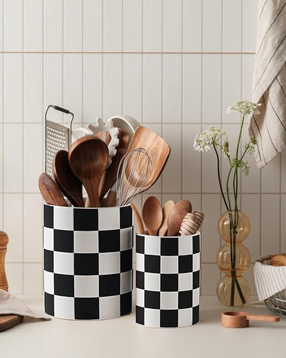 Checkered Kitchen Utensil Holder