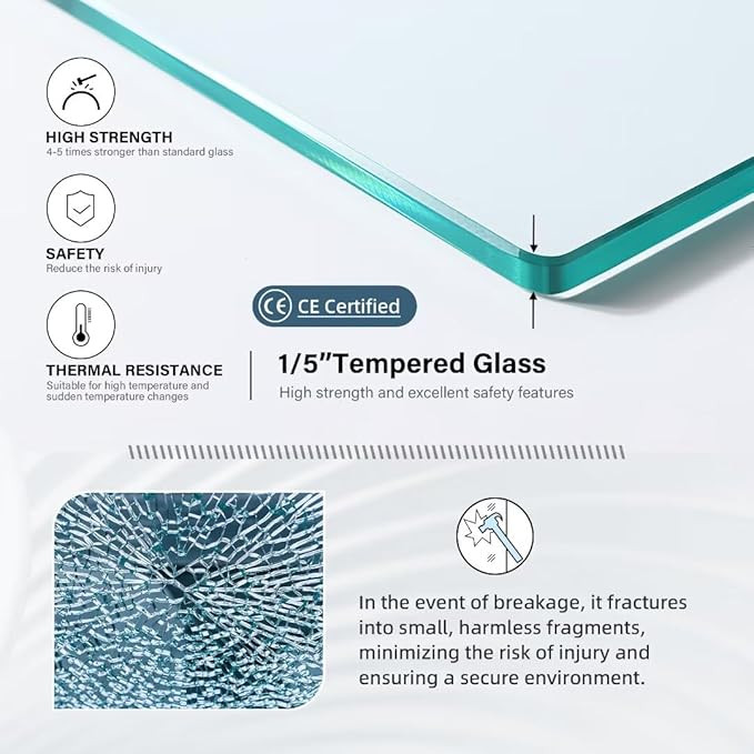 Goodyo Shower Door 34“ X 72” Fixed Frost Tempered Glass Shower Screen Panel