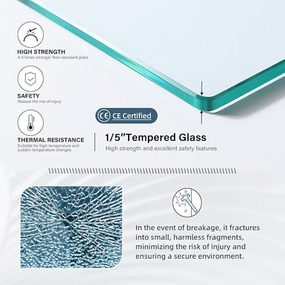 Goodyo Shower Door 34“ X 72” Fixed Frost Tempered Glass Shower Screen Panel