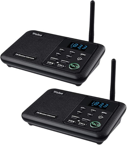 Wuloo Intercoms Wireless for Home 1 Mile Range 22 Channel 100 Digital Code