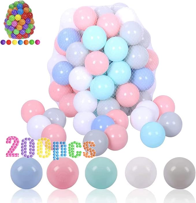 LANGXUN 50 100 200 Soft Plastic Ball Pit Balls for Kids, Gift for Baby Toddler Birthday Christmas, Ball Pit Play Tent, Baby Kiddie Pool Water Toys, Party Decoration