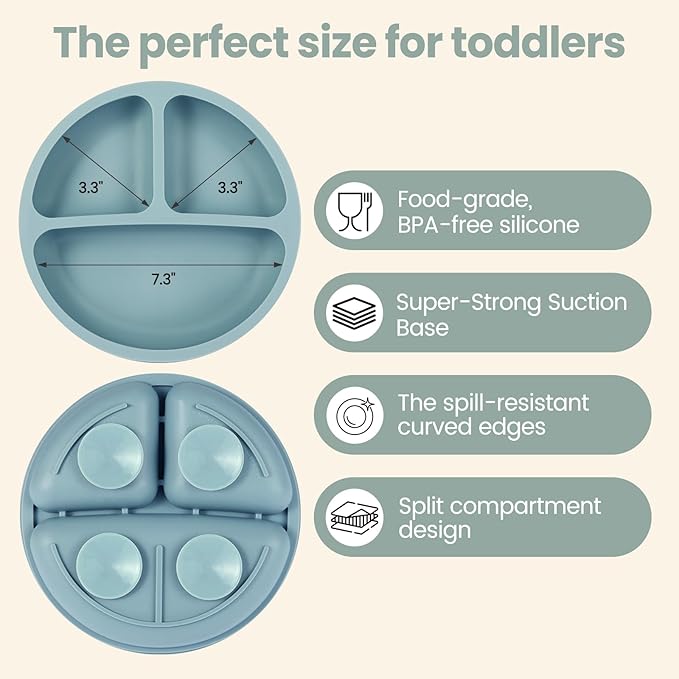 Eascrozn 2 Pack Baby Plates