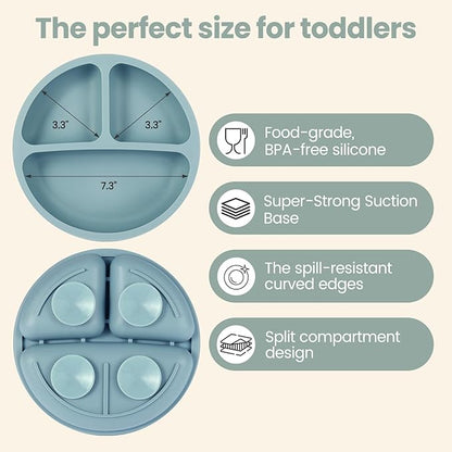 Eascrozn 2 Pack Baby Plates