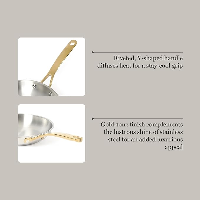 Martha Stewart Castelle 9.5-Inch Stainless Steel Frying Pan