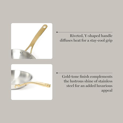 Martha Stewart Castelle 9.5-Inch Stainless Steel Frying Pan