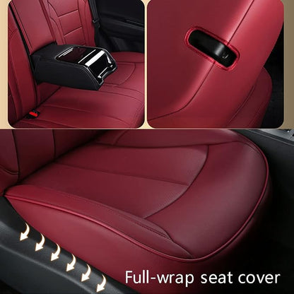 CocheFamilia Custom Fit Corolla Car Seat Covers for Select Toyota Corolla 2020-2025 SE,Nightshade & 2020-2022 SE Apex & 2023-2025 XSE & 2025 FX - Full Set,Leather (Burgundy)