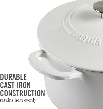 MARTHA STEWART Gatwick 7-Quart Enamel Cast Iron Dutch Oven Pot