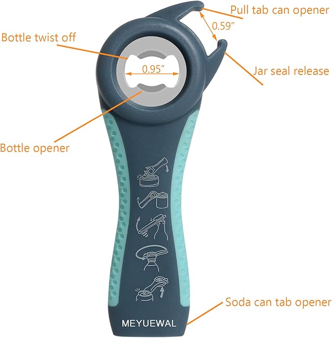 Jar Opener, 5 in 1 Multi Function Can Opener Bottle Opener Kit