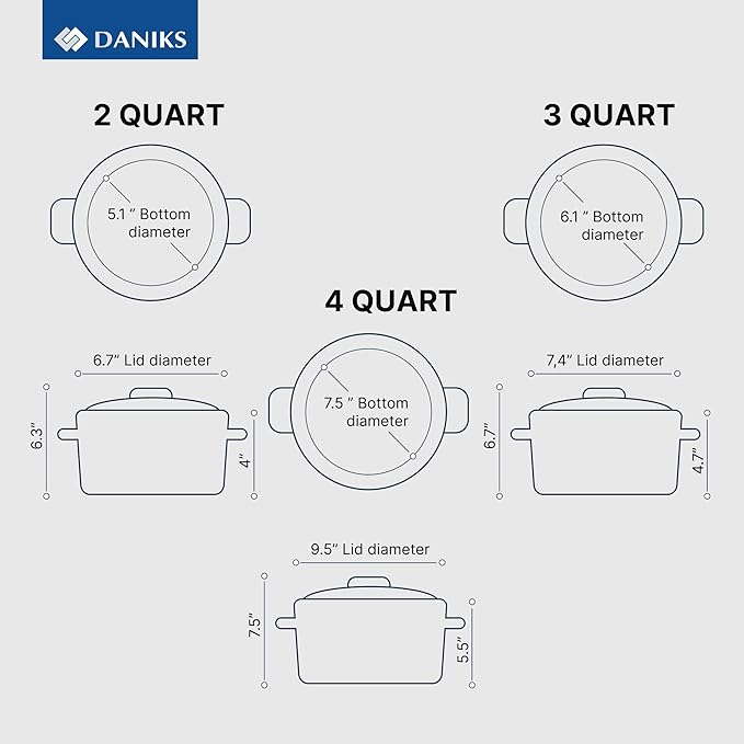 Daniks Classic 6-Piece Stainless Steel Cookware Set