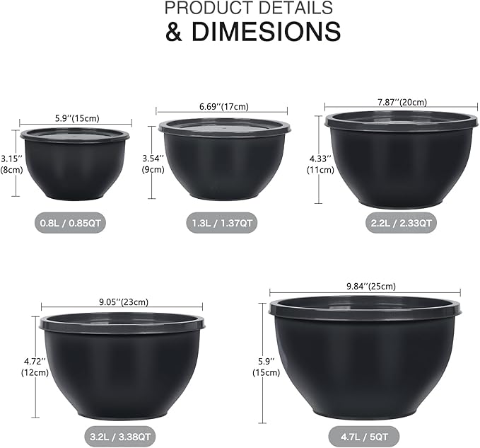 Greentainer Plastic Mixing Bowls