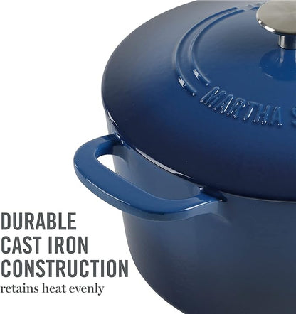 MARTHA STEWART Gatwick 7-Quart Enamel Cast Iron Dutch Oven Pot