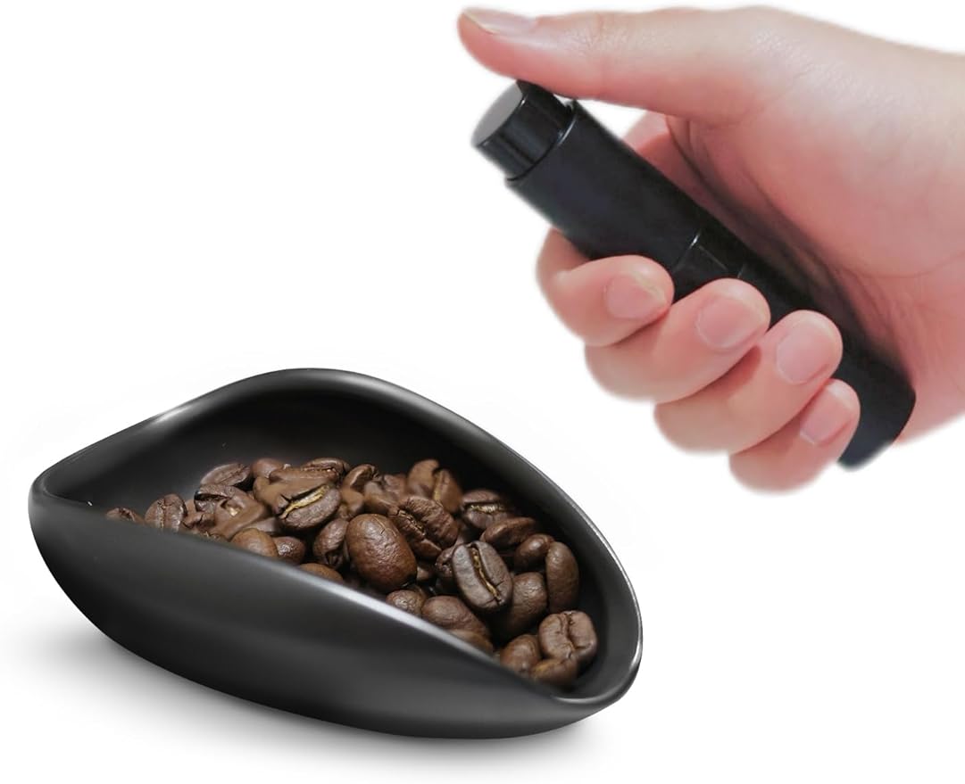 Coffee Bean Dosing Cup and Spray Bottle Set, Ceramic Single Dosing Tray