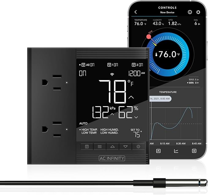 AC Infinity Controller 75 PRO, WiFi Outlet Controller, Independent Programs