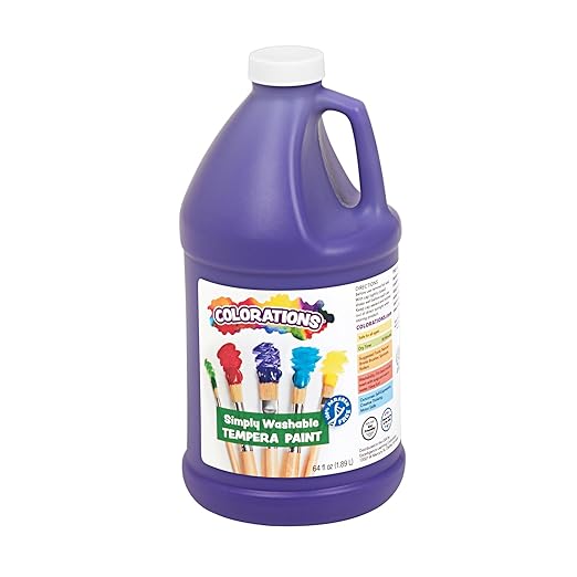 Colorations® 1/2 Gallon Purple Simply Washable Tempera Paint, Paint, Tempera Paint, Washable Paint, Kids Paint, Vibrant Paint Colors, Paint for Children, Art Supplies, Painting