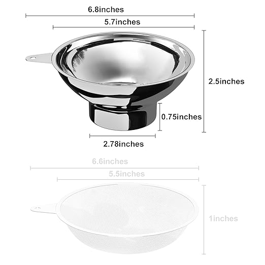 Serinar 5.7 Inch X 2.78 Inch Mouth Metal Canning Funnel
