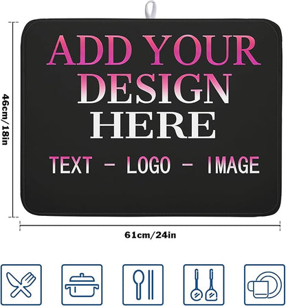 Custom Personalized Dish Drying Mat 18x24 Inch Customized Drying Mats