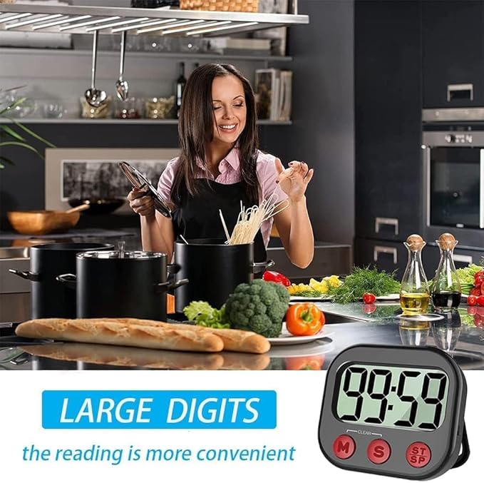 Kitchen Timer, Digital Visual Timer Magnetic Clock Stopwatch Countdown Timer