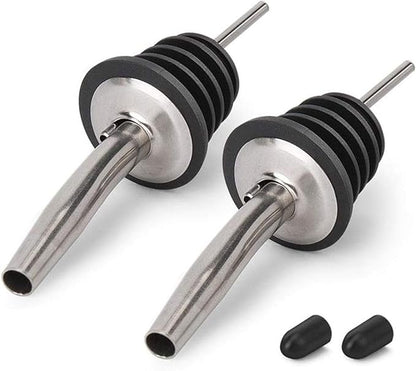 2PCS Stainless Steel Pourers, Speed Liquor Bottle Pourer, Olive Oil and Vinegar