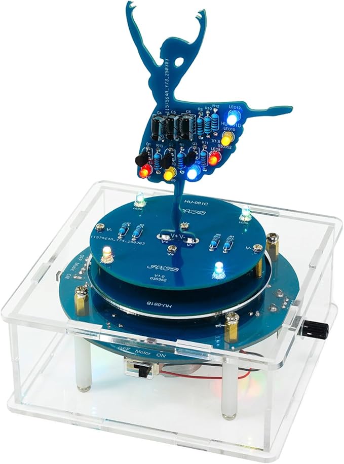 Gikfun DIY Rotating Led Ballet Girl Music Box Soldering Practice Kit- Electronic STEM Kit for School Learning Project Holiday Gift EK2174