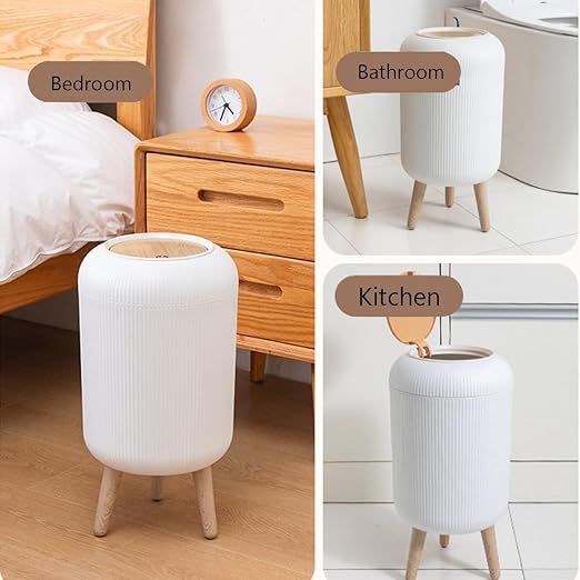 URALFA Bathroom Trash Can with Lid, 3 Gallon / 11L Garbage Can with Pop-Up Lid