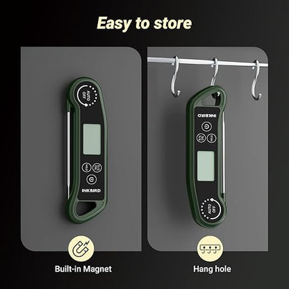 INKBIRD 0.5 Seconds Instant Read Meat Thermometer for Cooking RHT-11K, ±0.5℉ Accuracy Digital Food Thermometer with 1.42inch Large Screen, Waterproof Kitchen Thermometer for Candy, Grill, BBQ, Brewing