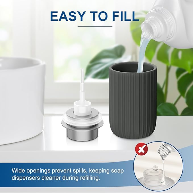 Ceramic Foaming Soap Dispenser, 12 oz Bathroom Foam Hand Soap Dispenser