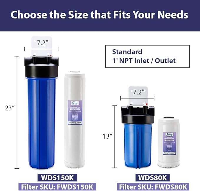 iSpring WDS80K Anti-Scale 10" x 4.5" Whole House Water Filter