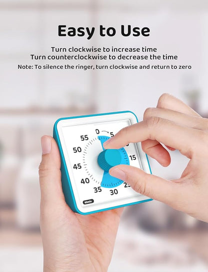 LIORQUE Visual Timer for Kids, 60-Minute Countdown Timers for Classroom Office