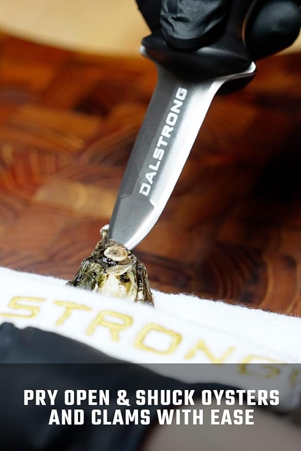 Dalstrong Clam Shucking Knife- 3” Boston Style Shellfish & Oyster Shucker Clamp Knife - Gladiator Series Elite - Forged HC German Steel - Crab Eating Utensils- G10 Handle - W/Sheath - NSF Certified