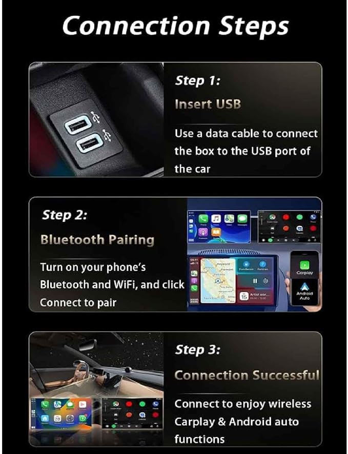 Wireless Carplay Adapter for Mercedes Benz V Class 2021 2022, 2-in-1 Plug and Play Android Auto Carplay Adapter Car Play Dongle Convert Wired to Wireless CarPlay,D/Gold