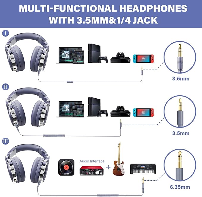 OneOdio Wired Over Ear Headphones Studio Monitor & Mixing DJ Stereo Headsets