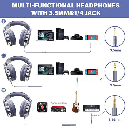 OneOdio Wired Over Ear Headphones Studio Monitor & Mixing DJ Stereo Headsets
