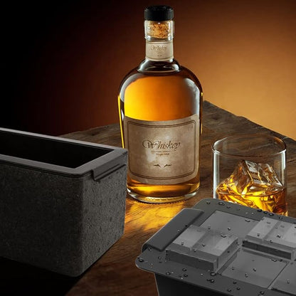 TINANA Upgrade 2 Inch Clear Ice Cube Tray Make 8 Large Square Crystal Clear Ice