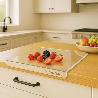 Acrylic Cutting Board with Counter Lip, Non-Slip Cutting Board