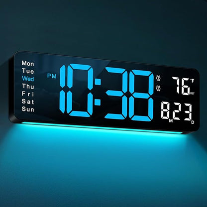MASHI Digital Wall Clock, Auto-Dimming Wall Clock