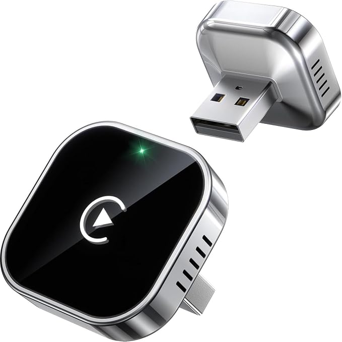 2 in 1 CarPlay Adapter for Passport 2019 2020 2021 2022 2023 2024 2025 2026, CarPlay Wireless Adapter with Auto Reconnect Fast Pairing Bluetooth Connection Compact USB Dongle